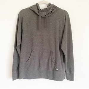 The North Face Women’s Cowl Neck Charcoal Grey Logo Hooded Sweatshirt Medium